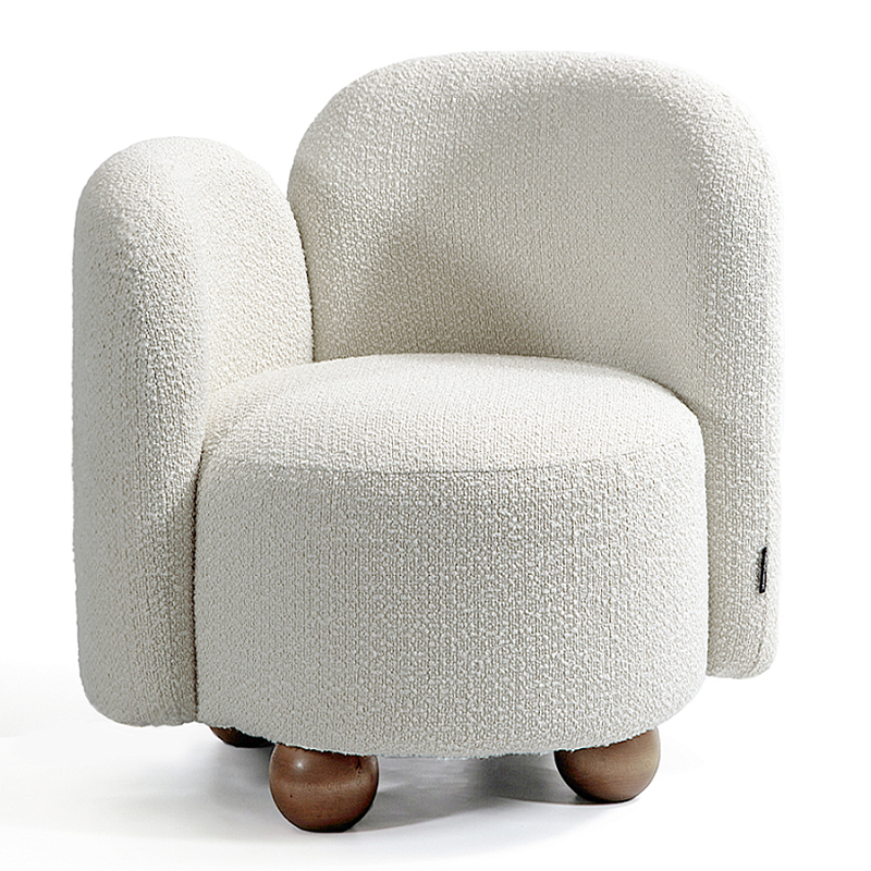 Кресло White Wooden Balls Белый Коричневый в Уфе | Loft Concept 