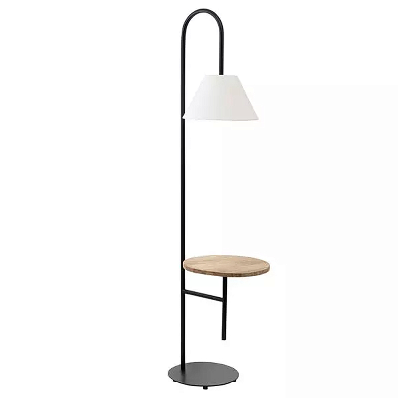 Торшер с полкой для хранения Floor Lamp with Storage Shelf Белый Черный в Уфе | Loft Concept 