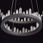 Люстра с двумя кольцами черного цвета с хрустальными элементами QUARTZ CRYSTAL варинант исполнения - 10 | Loft Concept в Уфе