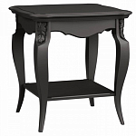 Стол журнальный черный из массива бука с полкой в стиле прованс Black Provence варинант исполнения - 2 | Loft Concept в Уфе