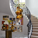 Люстра креативная из дисков цвета латунь Constellation Light and Style варинант исполнения - 5 | Loft Concept в Уфе