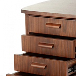 Дизайнерский письменный стол округлой формы с 4-мя ящиками и дверкой с полочками Rili варинант исполнения - 4 | Loft Concept в Уфе