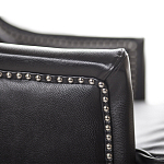 Кресло из натуральной кожи на 4-х деревянных ножках из массива бука Daniel Leather Armchair black варинант исполнения - 4 | Loft Concept в Уфе