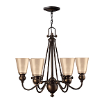 Люстра бронзового цвета с конусными плафонами из бежевого стекла Hinkley варинант исполнения - 2 | Loft Concept в Уфе