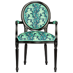 Стул из натурального бука с подлокотниками Ikat Pattern бирюзовый варинант исполнения - 1 | Loft Concept в Уфе