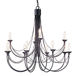 Люстра черного цвета ручной работы с канделябрами и переплетенной проволочной драпировкой Elstead Lighting варинант исполнения - 1 | Loft Concept в Уфе
