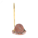 Часы настольные с шариковой металлической ручкой из натурального камня Stone Clock варинант исполнения - 9 | Loft Concept в Уфе