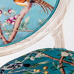 Стул из массива бука бирюзовый с изображением птиц и цветов Turquoise Beige Chinoiserie Peach Garden Chair варинант исполнения - 2 | Loft Concept в Уфе