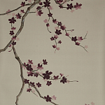 Обои ручная роспись Cherry Tree Special Colourway on Icefield dyed silk варинант исполнения - 2 | Loft Concept в Уфе