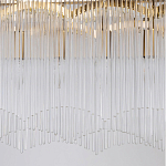 Люстра прямоугольная на цепях с прозрачными трубками и волнистым краем Nembus варинант исполнения - 5 | Loft Concept в Уфе