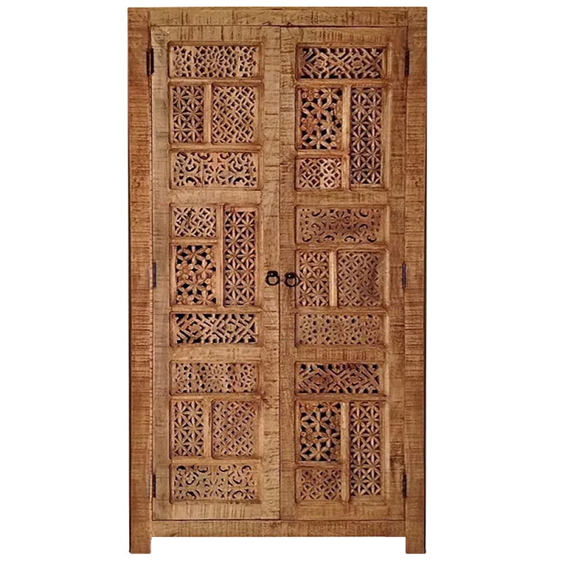 Этнический шкаф с орнаментом резьба из дерева Indian Antique Furniture Коричневый Этнический шкаф с орнаментом резьба из дерева Indian Antique Furniture Коричневый в Уфе | Loft Concept