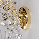 Бра золотого цвета с декоративными ветвями и прозрачными подвесками в форме листьев Droplet Chandelier варинант исполнения - 5 | Loft Concept в Уфе