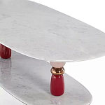 Дизайнерский журнальный стол на 2-х фигурных ножках с подстольем Lycad варинант исполнения - 2 | Loft Concept в Уфе