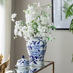 Ваза с крышкой и синим цветочным узором Blue & White Ornament  варинант исполнения - 7 | Loft Concept в Уфе