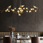 Люстра в виде золотой ветки с цветами и птичками Marvelous Garden варинант исполнения - 4 | Loft Concept в Уфе
