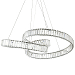 Подвесная люстра в виде изогнутых колец с хрустальным декором Ring Horizontal Oculus Chrome Light Chandelier варинант исполнения - 1 | Loft Concept в Уфе