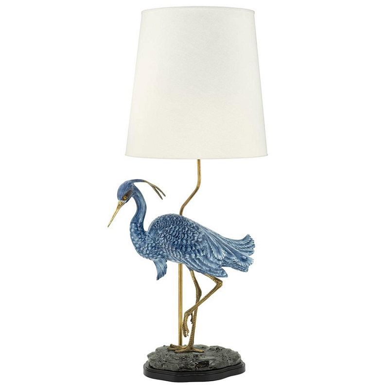 Настольная лампа ABHIKA LAMPTABLE HERON Голубой Золотой в Уфе | Loft Concept 