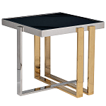 Столик журнальный квадратный с основанием в оттенках хром и золото Harmony Color and Shapes варинант исполнения - 1 | Loft Concept в Уфе