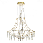 Люстра подвесная из металла с хрустальными прозрачными подвесками Quasar 81 варинант исполнения - 3 | Loft Concept в Уфе