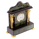 Часы настольные из натурального камня Нефрит с декором в виде Кариатиды Caryatid Stone Clock варинант исполнения - 2 | Loft Concept в Уфе