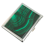 Портсигар на 10 сигарет с газовой зажигалкой из натурального камня Малахит Stone Cigarettes Cases варинант исполнения - 1 | Loft Concept в Уфе