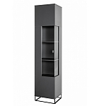 Шкаф-витрина цвета графит с полками и стеклянной дверью Strict Lines варинант исполнения - 1 | Loft Concept в Уфе