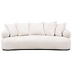 Трехместный диван с обивкой букле молочного цвета Leonois Boucle Sofa варинант исполнения - 1 | Loft Concept в Уфе