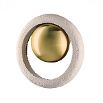 Бра с бежевым текстурным кольцом и латунным шаром в центре Tactile  варинант исполнения - 1 | Loft Concept в Уфе