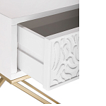 Приставной столик с выдвижным ящиком  White Table Carved Pattern варинант исполнения - 3 | Loft Concept в Уфе