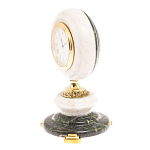 Часы настольные бронзовые из натуральных камней Мрамор и Змеевик Stone Clock варинант исполнения - 8 | Loft Concept в Уфе