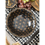 Блюдо черного цвета из фрафора на бронзовых ножках Eden Garden porcelain and bronze варинант исполнения - 4 | Loft Concept в Уфе