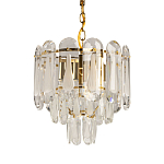 Люстра многоярусная с овальными прозрачными подвесками 28 см Harmonica варинант исполнения - 1 | Loft Concept в Уфе