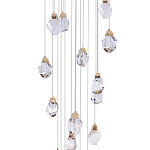 Большая каскадная люстра с хрустальными плафонами Esme Crystal Brass Cascade Chandelier 25 варинант исполнения - 3 | Loft Concept в Уфе