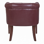 Кресло низкое из натуральной кожи на 4-х деревянных ножках из массива бука Chloe Leather Armchair vine варинант исполнения - 3 | Loft Concept в Уфе