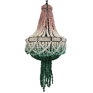 Люстра каплевидной формы с декором из круглых бусин Ombre Green Pink Chandelier