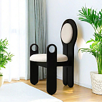 Стул черный из дерева с круглой спинкой Chair in Neoclassical Style варинант исполнения - 3 | Loft Concept в Уфе