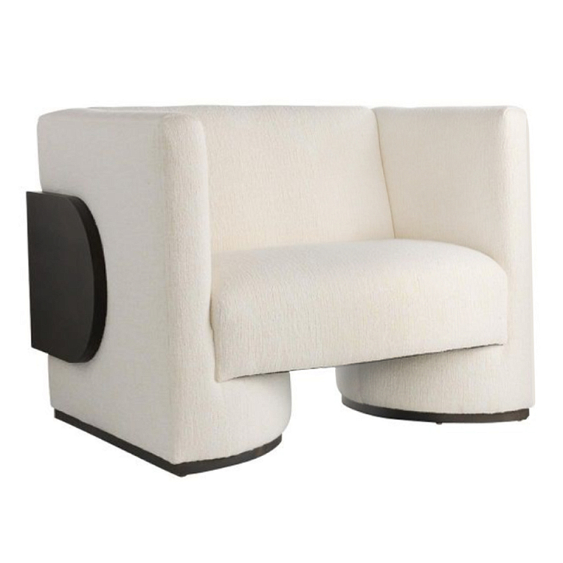 Кресло Florida Lounge Chair с элегантным деревянным декором Белый Черный Кресло Florida Lounge Chair с элегантным деревянным декором Белый Черный в Уфе | Loft Concept