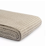 Плед из шерсти бежевого цвета с бахромой Waffle Comfort варинант исполнения - 3 | Loft Concept в Уфе