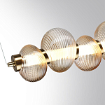 Подвесной светильник линейный с 7-ю рифлеными стеклянными шарами Marcelh Light варинант исполнения - 5 | Loft Concept в Уфе