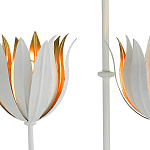 Люстра белая прямоугольная с абажурами в виде цветков тюльпана White Tulips варинант исполнения - 1 | Loft Concept в Уфе