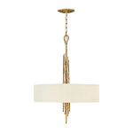 Люстра подвесная с широким белым текстильным абажуром и вертикальными декоративными элементами Hinkley варинант исполнения - 2 | Loft Concept в Уфе