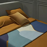 Плед из хлопка синего цвета с абстрактным принтом Elysian Flow Ocean варинант исполнения - 5 | Loft Concept в Уфе