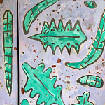 Премиальный Шкаф Defoliation двухстворчатый роспись зеленые листья  варинант исполнения - 5 | Loft Concept в Уфе