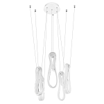 Подвесной светильник белого цвета с 6-ю изогнутыми плафонами Flow Loop варинант исполнения - 4 | Loft Concept в Уфе