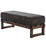 Банкетка Duncan винтажная черная кожа варинант исполнения - 3 | Loft Concept в Уфе