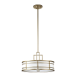 Подвесной светильник цвета латунь с белым матовым плафоном с геометрическим рисунком Feiss варинант исполнения - 7 | Loft Concept в Уфе