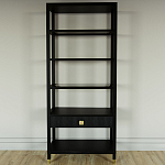 Стеллаж Elsa Dreams Black со стеклянными полками и ящиком варинант исполнения - 4 | Loft Concept в Уфе