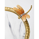 Ваза из прозрачного стекла с бронзовой вставкой в виде цветущей ветви Eden Garden porcelain and bronze варинант исполнения - 3 | Loft Concept в Уфе