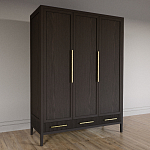 Большой Шкаф Primo Темный орех с 3 дверьми и 3 выдвижными ящиками варинант исполнения - 4 | Loft Concept в Уфе