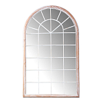 Зеркало-окно настенное в венецианском стиле с деревянной рамой бежевого цвета Venetian Smooth варинант исполнения - 1 | Loft Concept в Уфе